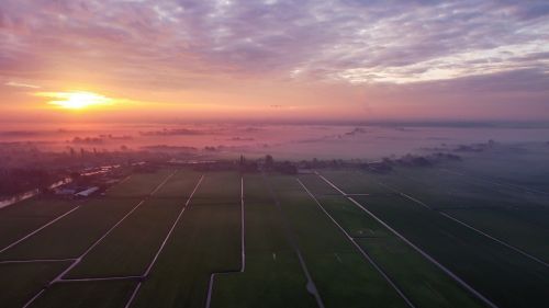 Drone Fotografie Westland - Zonsopkomst Schipluiden